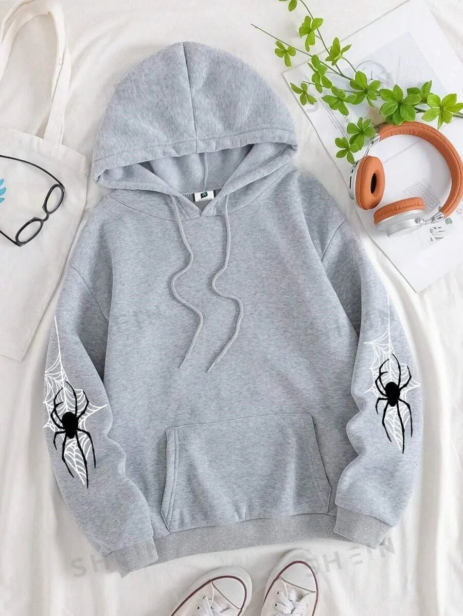 SXV 'SPIDER’ Printed Cool Aesthetic Sweatshirt Hoodie