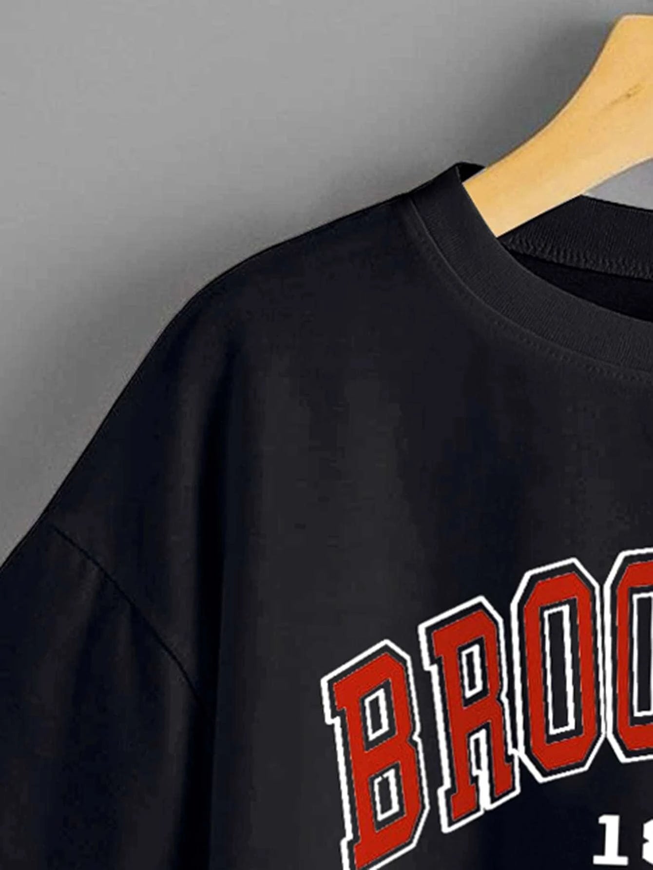 SXV Brooklyn 1898 Letter Graphic Drop Shoulder Crop Tee