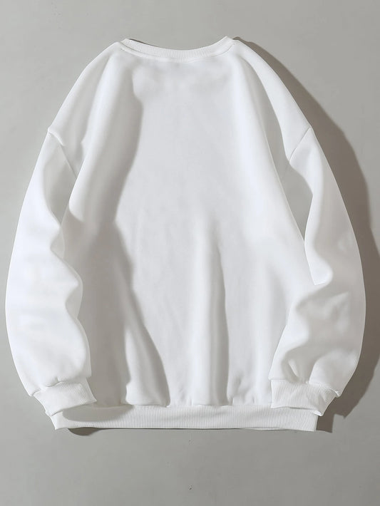 SXV Heart and Letter Graphic Thermal Lined Sweatshirt