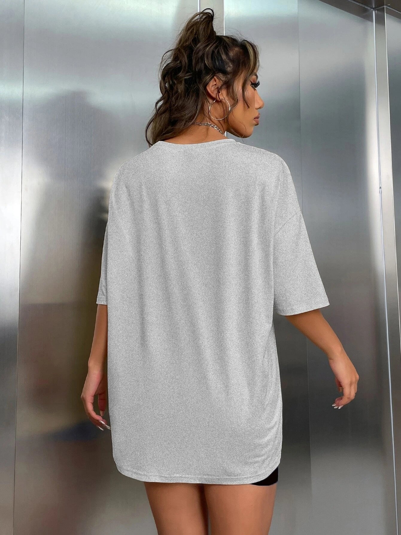 SXV CALIFORNIA west coast Women's Letter Print Short Sleeve Oversized T-Shirt And Shorts Set