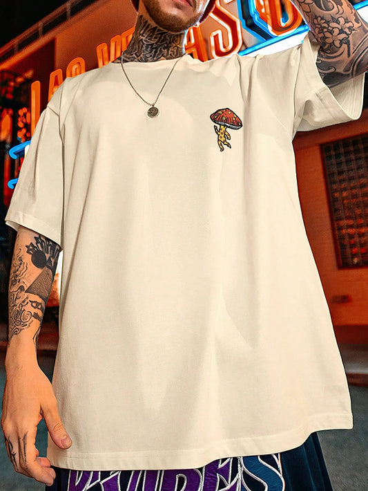 SXV 'mushroom’ Printed Cool Aesthetic Oversized Baggy T-shirt