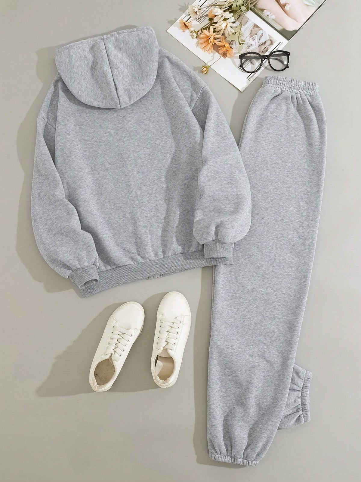 SXV Zip Up Drawstring Thermal Lined Hoodie & Sweatpants
