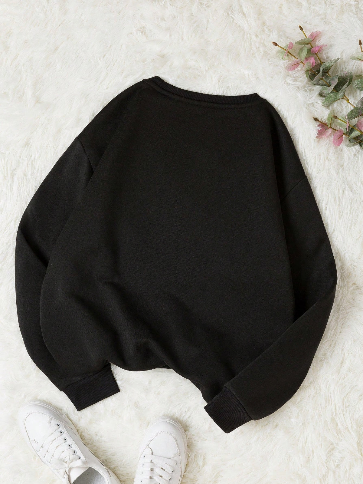 SXV Cicago Letter Graphic Thermal Lined Sweatshirt,Long Sleeve Tops Fall Cloth For Women