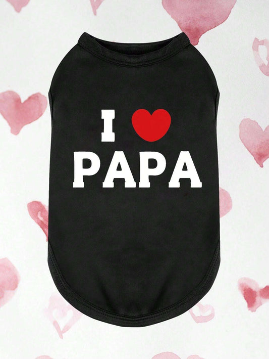 SXV Dog Heart-Letter Printed Vest T-Shirt