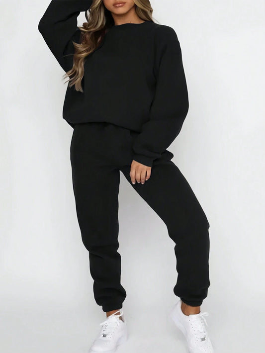 SXV Solid Thermal Lined Sweatshirt & Sweatpants