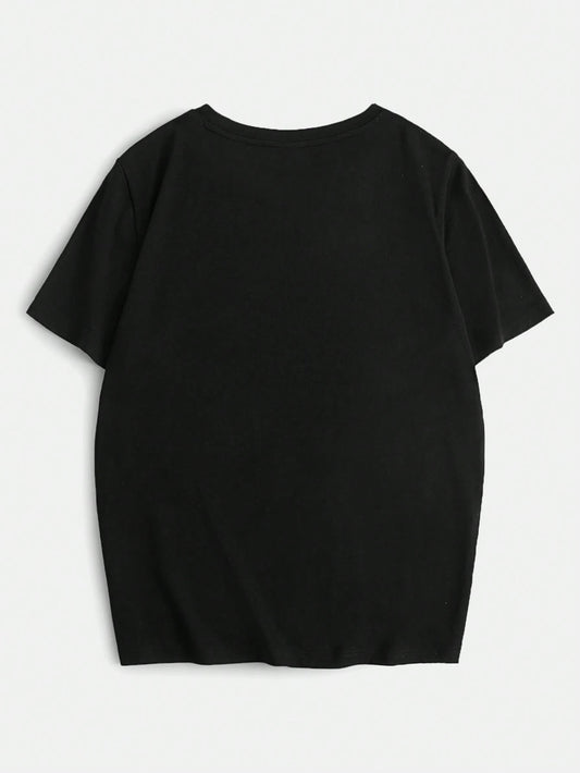 SXV Attitoon Vintage Portrait Graphic Casual Loose Round Neck Short Sleeve T-Shirt For Women, Summer Cotton Blend