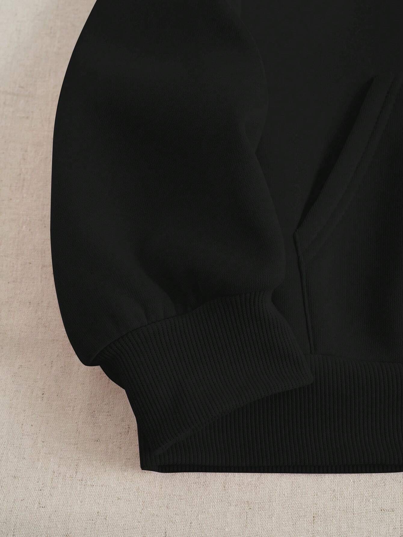 SXV Set Women's Casual Slogan Print Round Neck Drop Shoulder Long Sleeve Sweatshirt And Pants, Autumn