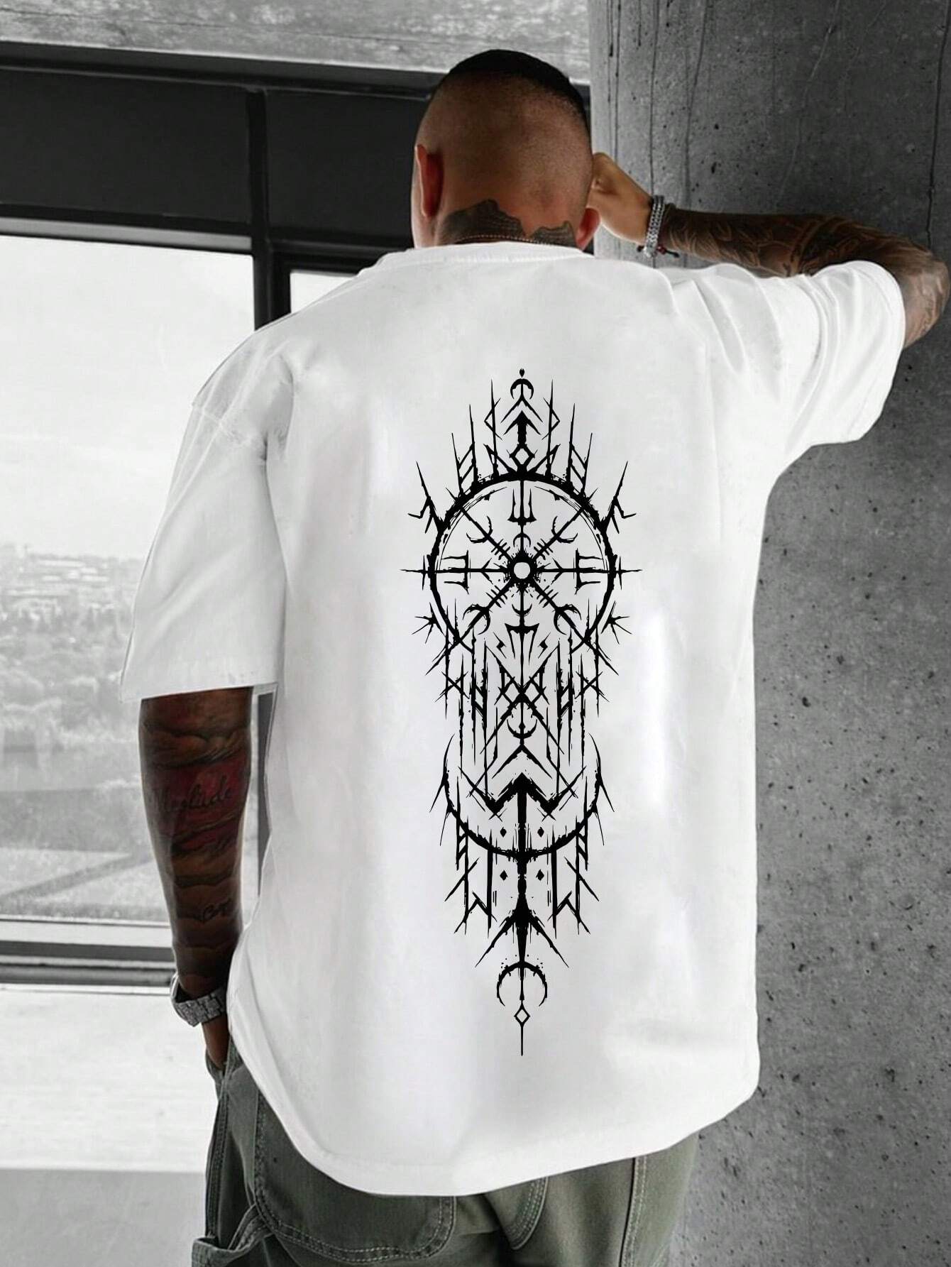 SXV 'tattoo’ Printed Cool Aesthetic Oversized Baggy T-shirt