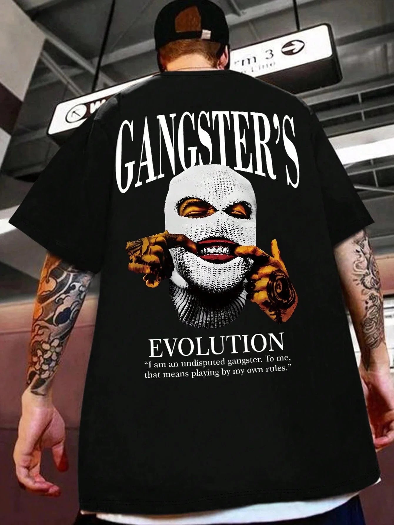 SXV 'gangsters’ Printed Cool Aesthetic Oversized Baggy T-shirt