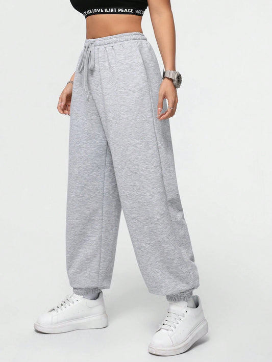 SXV Women Casual Red Spider & Floral Print Drawstring Hem Sweatshirt & Pants, Suitable For Autumn & Winter