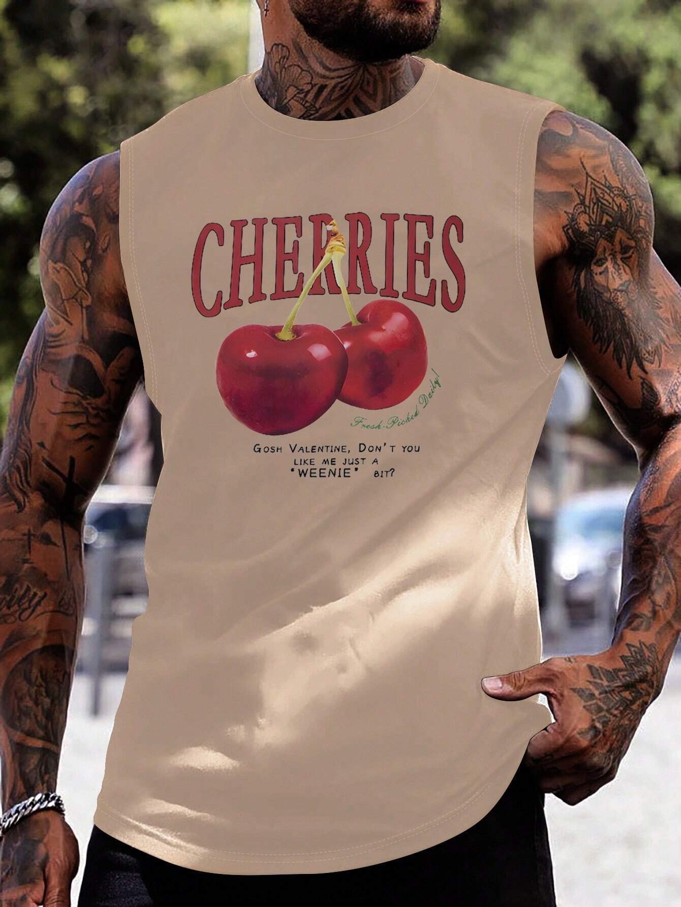 SXV Men's Sleeveless Tank Tee : cherries