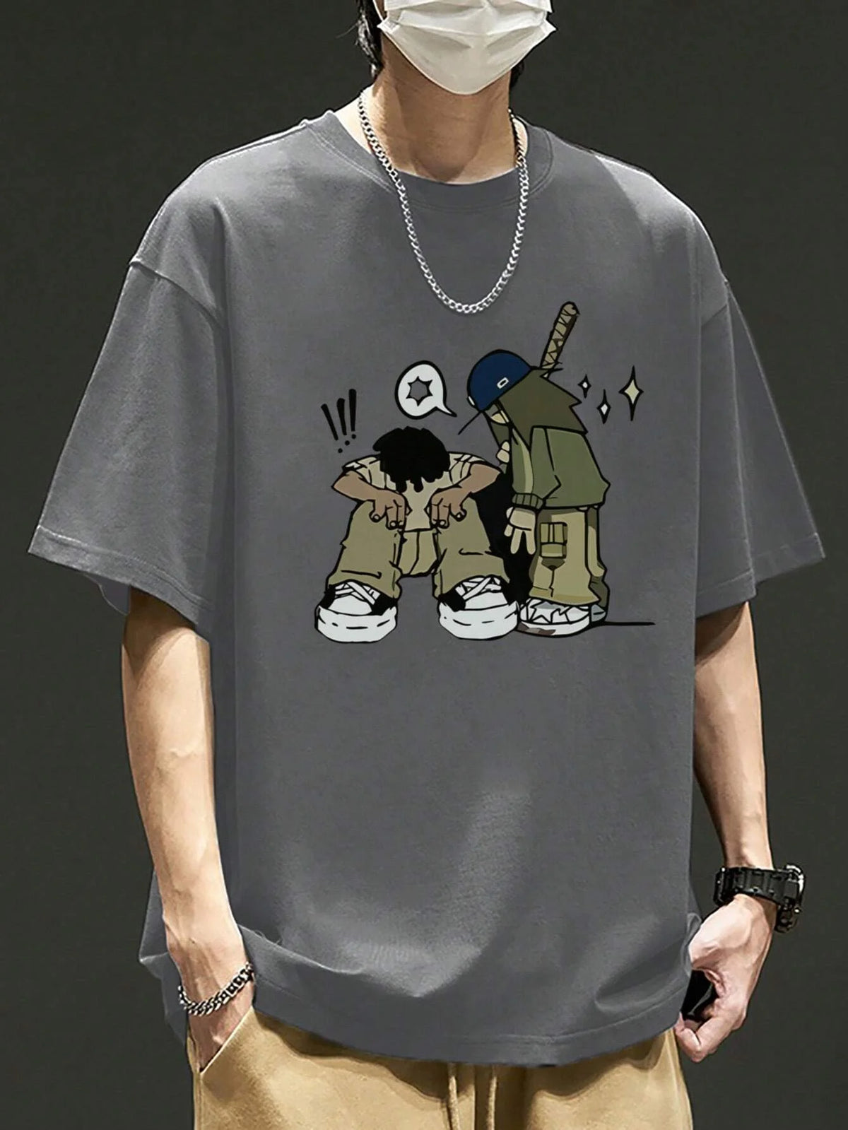 SXV 'INSOMNIA’ Printed Cool Aesthetic Oversized Baggy T-shirt