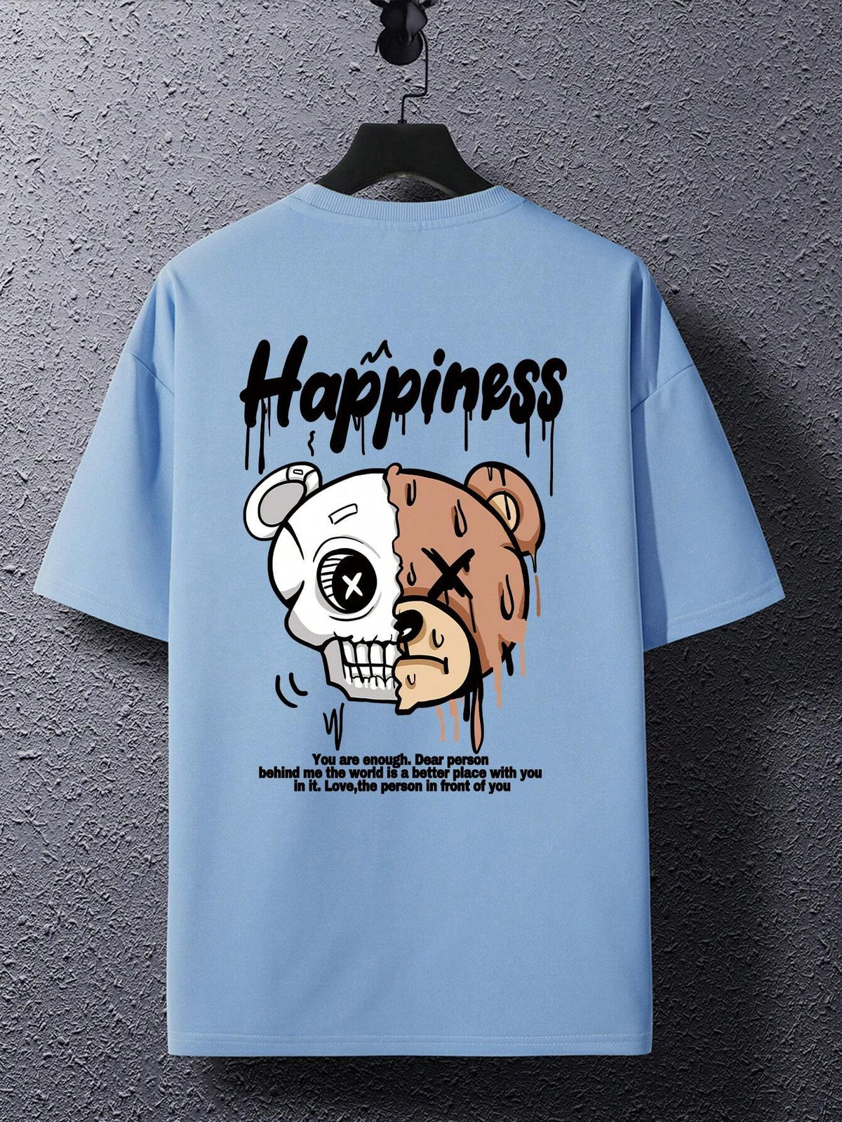 SXV 'Happiness’ Printed Cool Aesthetic Oversized Baggy T-shirt