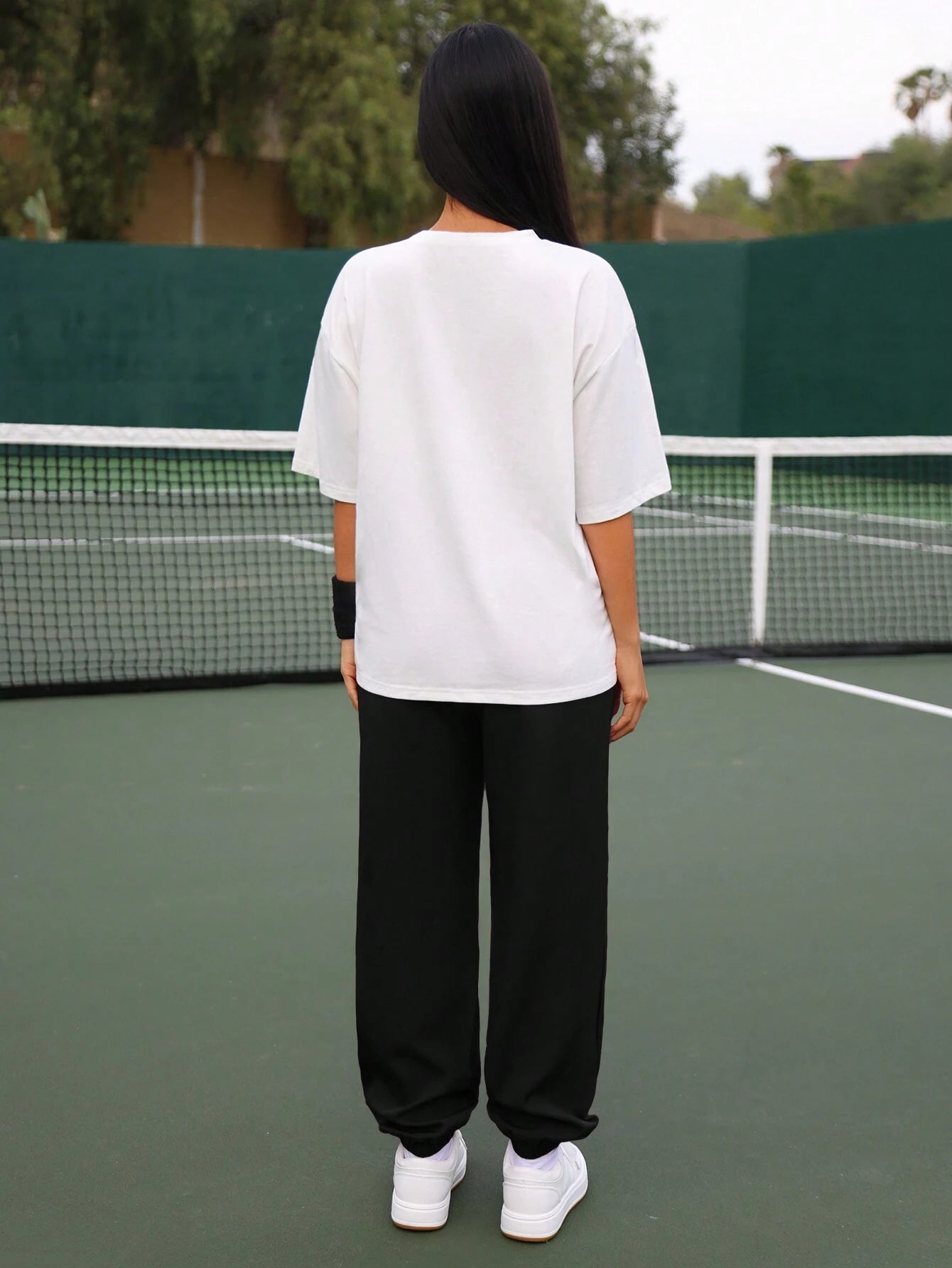 SXV NASA Women Summer Slogan Printed Round Neck Oversized T-Shirt And Pants Casual Loose Outfits