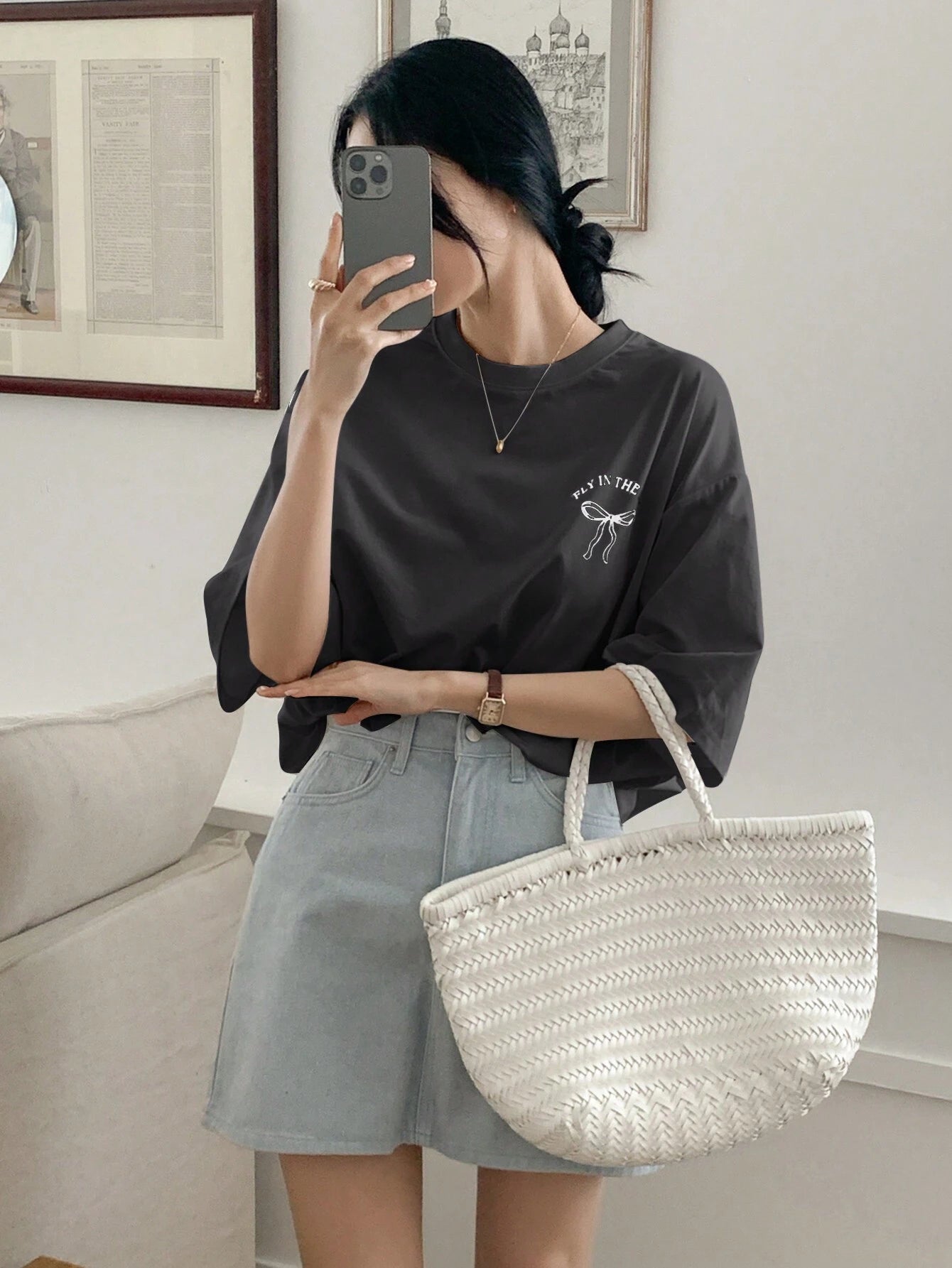 SXV 'FLY IN THE SKY’ Printed Cool Aesthetic Oversized Baggy T-shirt