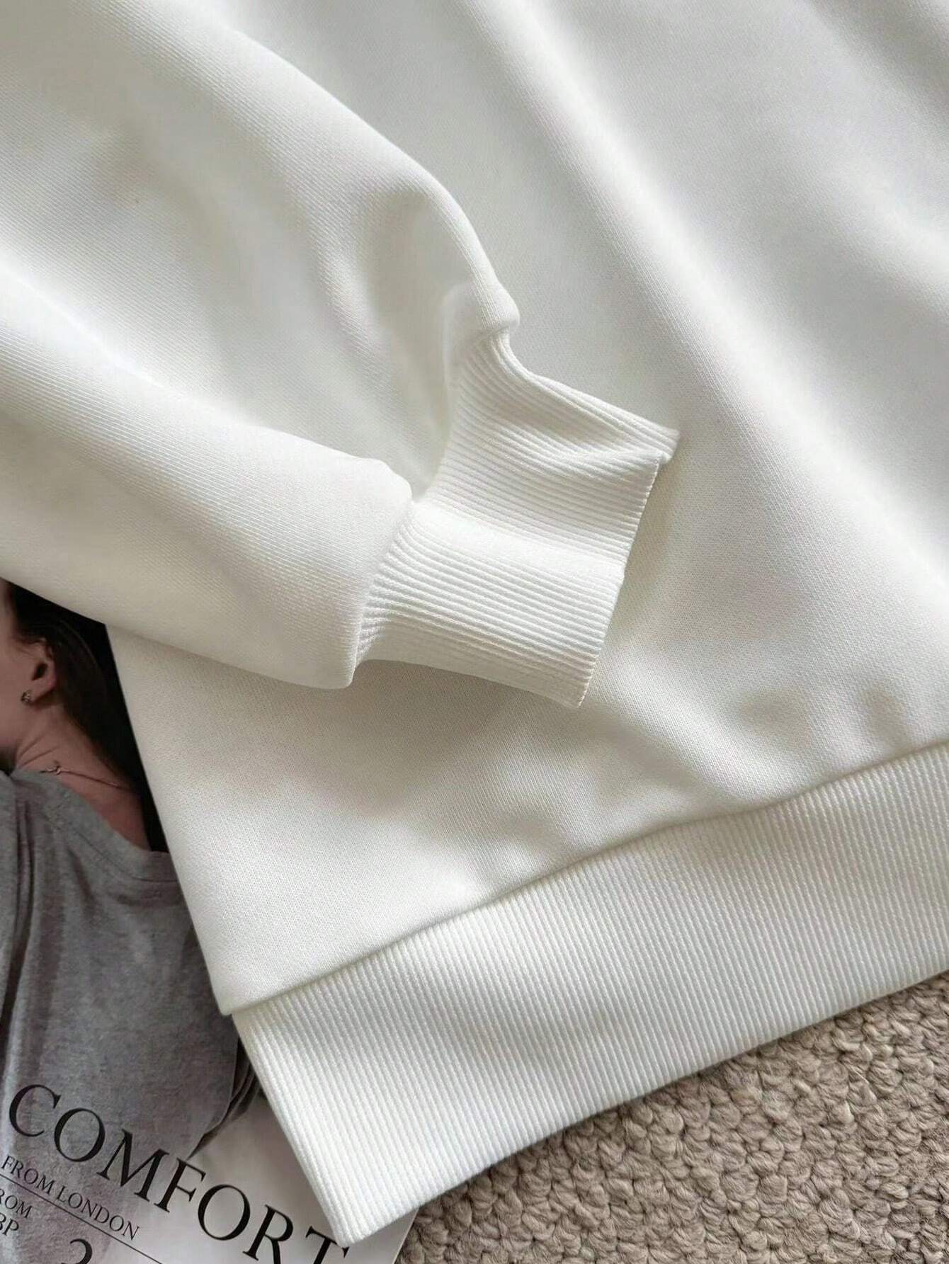 SXV Casual Soild off shoulder plain grey sweatshirt