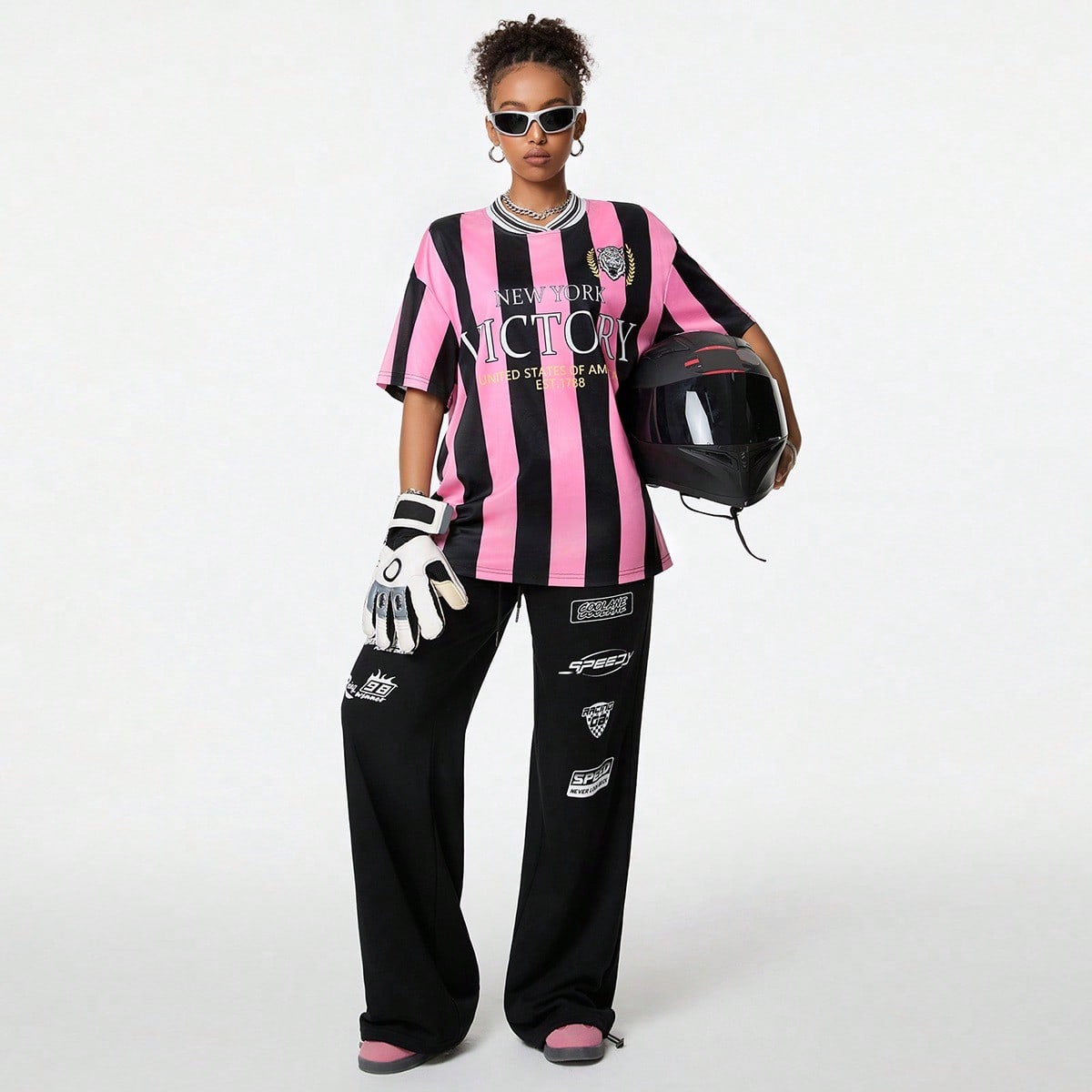 SXV Summer Sport Casual Logo Pattern Baggy Sweatpants