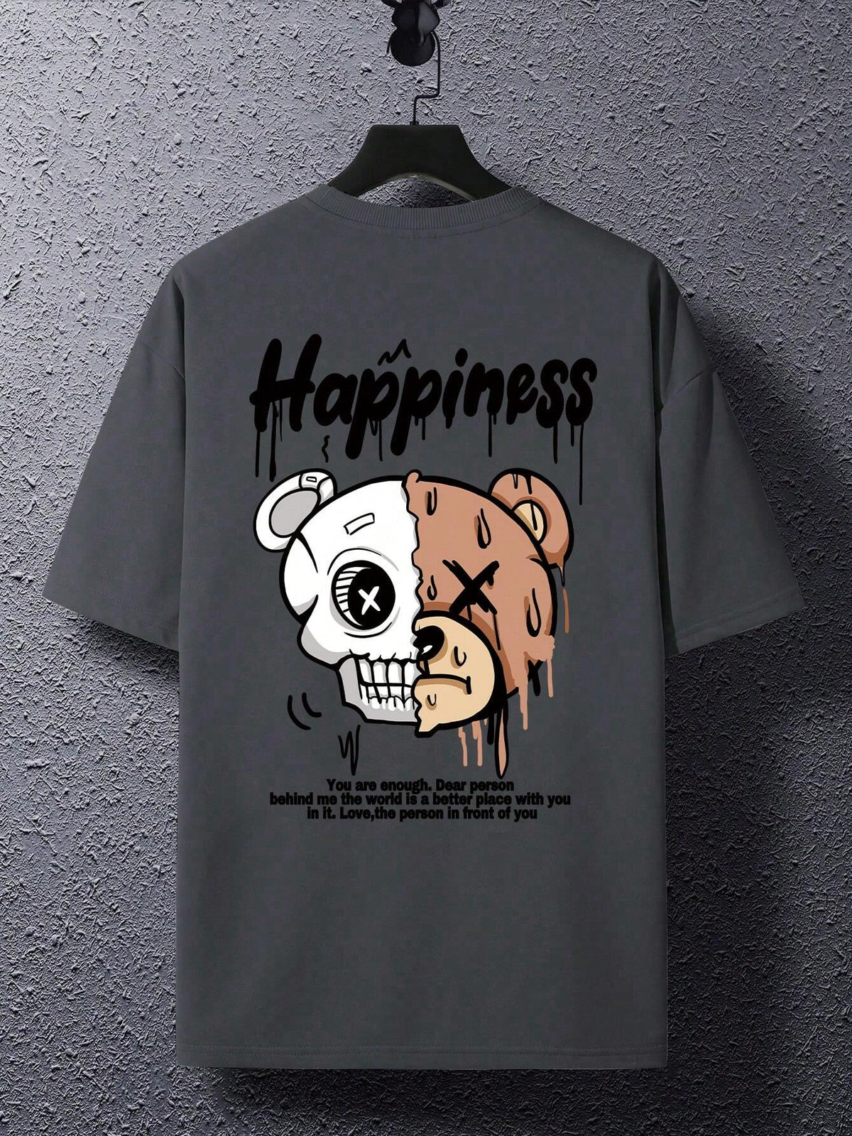 SXV 'Happiness’ Printed Cool Aesthetic Oversized Baggy T-shirt