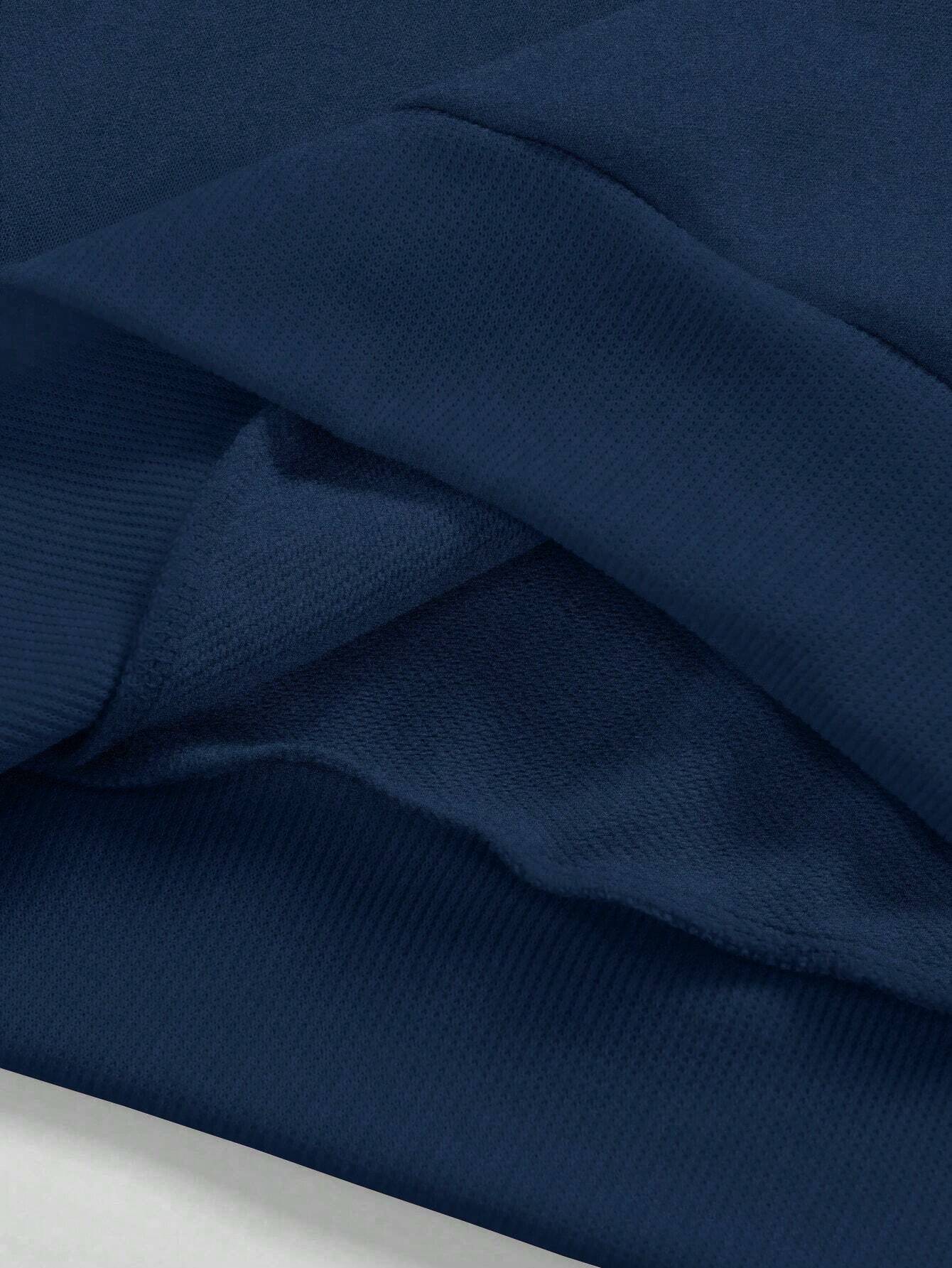 SXV Men's Casual Loose Fit Letter Print Round Neck Long Sleeve Sweatshirt, Spring Autumn