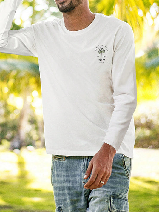 SXV 'surf the sun’ Printed Aesthetic Drop Shoulder Long sleeves Oversized Baggy T-shirt