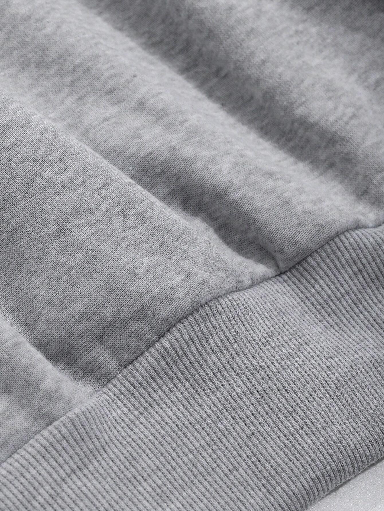 SXV Oversized Women's Asymmetrical Neck Loose Fleece Sweatshirt