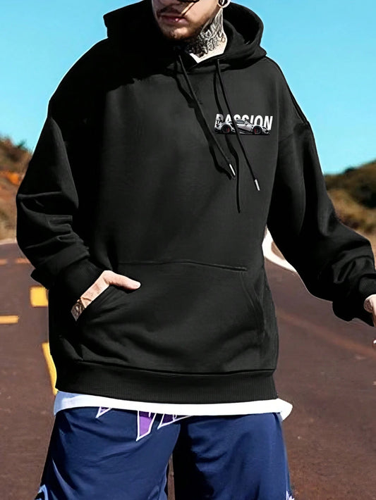 SXV 'PASSION RACING’ Printed Cool Aesthetic Sweatshirt Hoodie