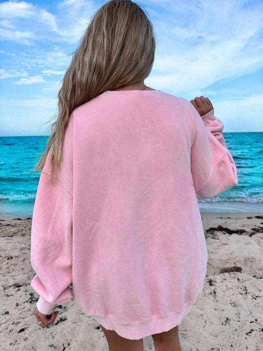 SXV 'coffee weather’ Printed Cool Aesthetic Drop Shoulder Oversized Baggy Sweatshirt