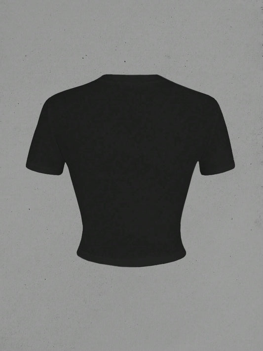 SXV Women's Short Sleeve T-Shirt With Slogan Print, I SUPPORT WOMEN'S RIGHTS WRONGS Graphic Tees Women Tops