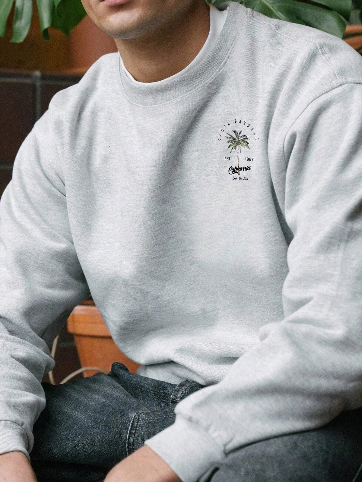 SXV 'SURF THE SUN’ Printed Cool Aesthetic Drop Shoulder Oversized Baggy Sweatshirt