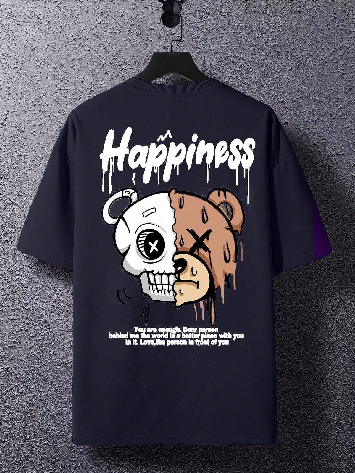 SXV 'Happiness’ Printed Cool Aesthetic Oversized Baggy T-shirt