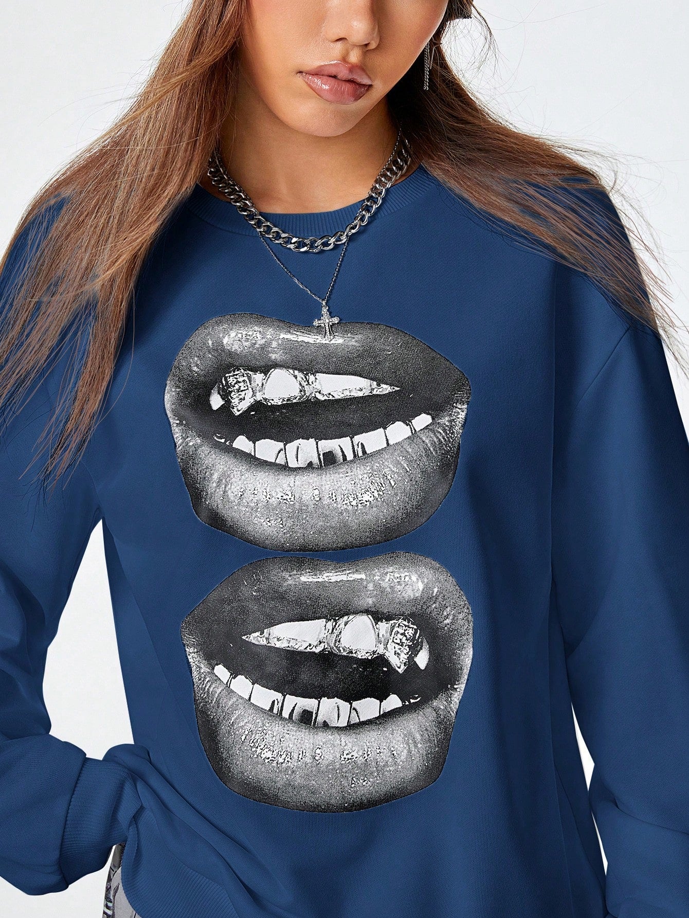 SXV Women's Y2K Streetwear Vintage Casual Graphics Loose Jumpers