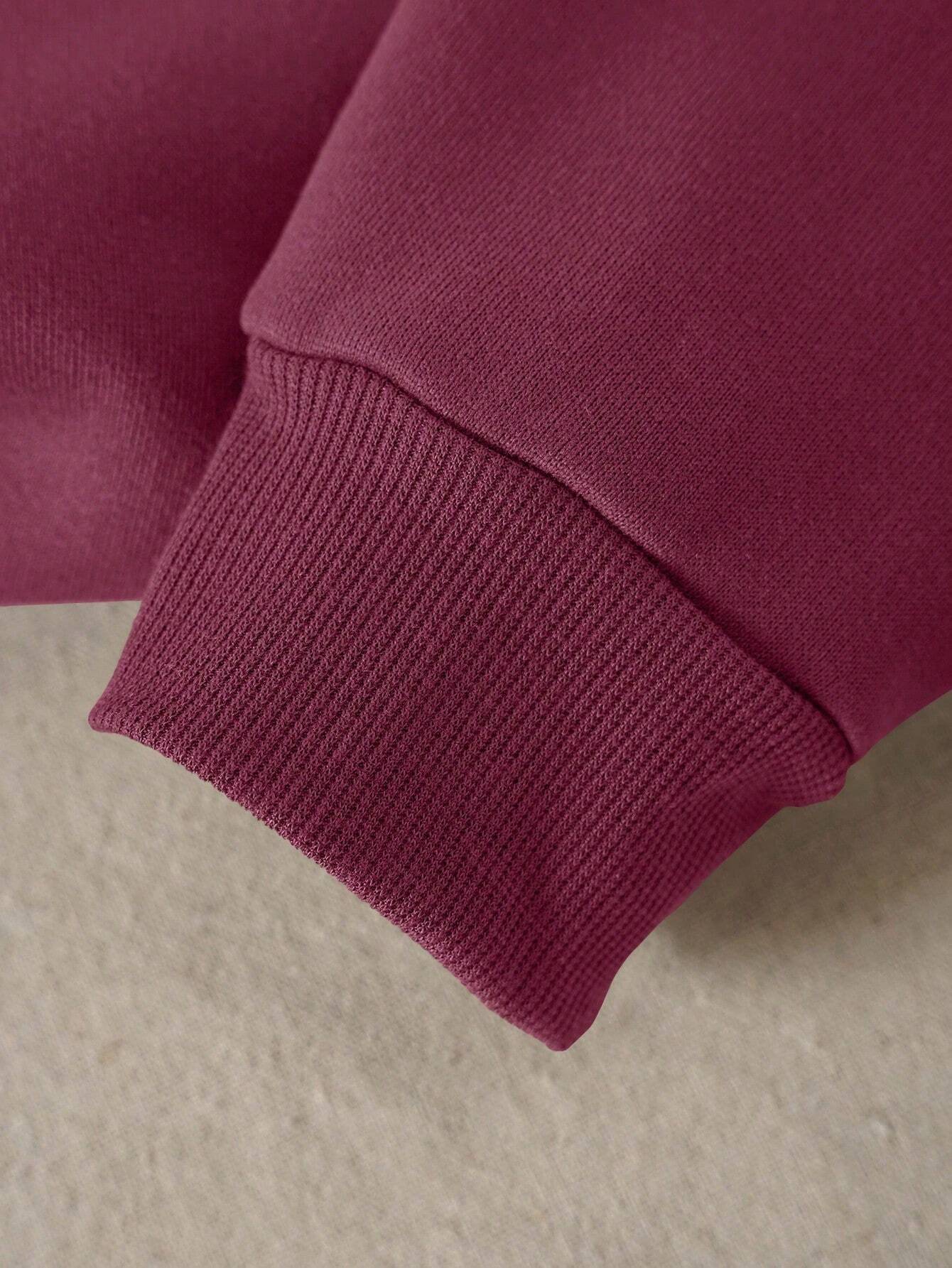 SXV Casual Round Neck Long Sleeve Letter Print Minimalist Sweatshirt, Everyday Wear