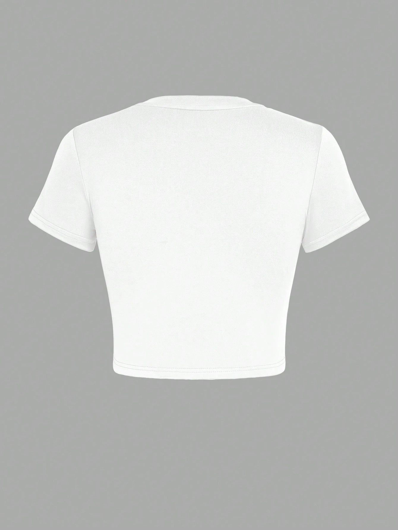 SXV Women Casual Crew Neck Short Sleeve Letter Print Cropped Slim Fit T-Shirt