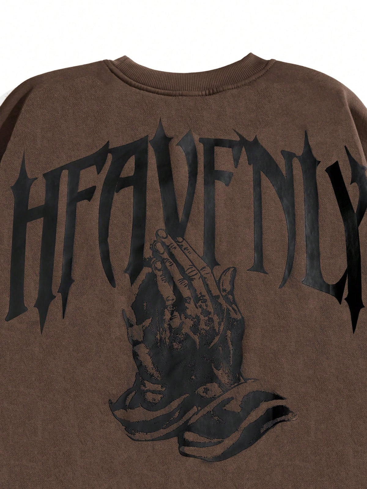 SXV Heavenly Men's Letter Print Round Neck Long Sleeve Casual Pullover Hoodie Sweatshirt