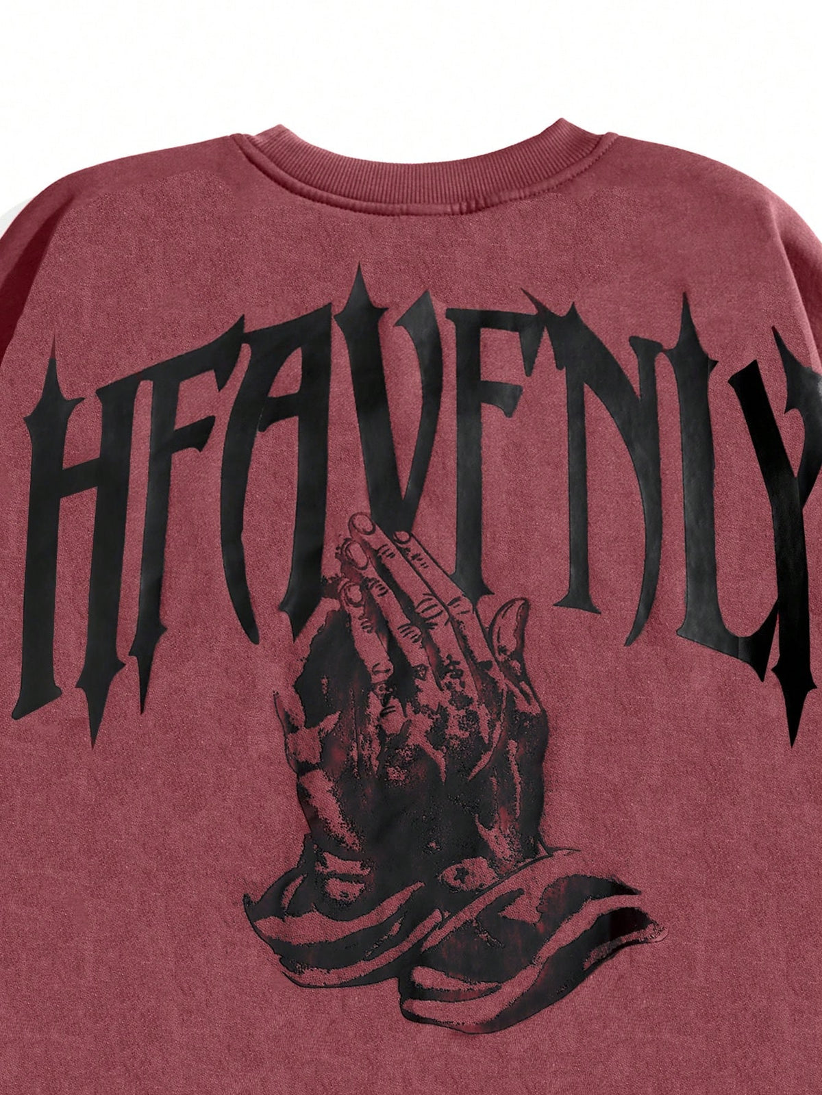 SXV Heavenly Men's Letter Print Round Neck Long Sleeve Casual Pullover Hoodie Sweatshirt