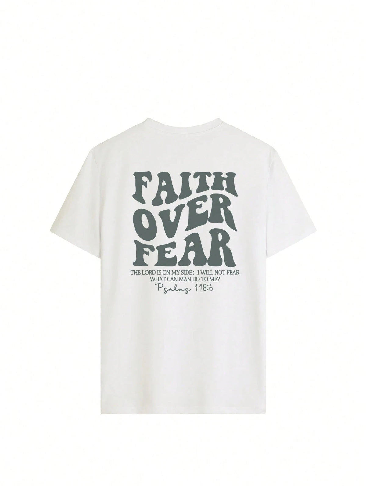 SXV Women's Belief Overcomes Fear Letter Print Casual Round Neck Short Sleeve T-Shirt