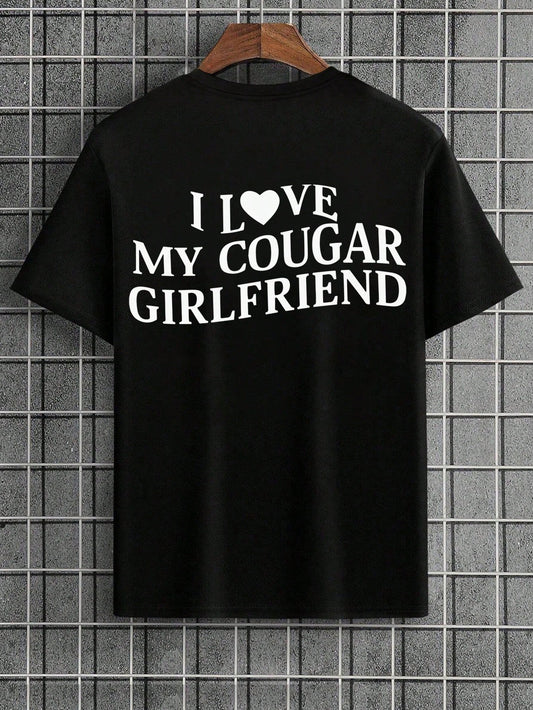 SXV Boyfriend Gift I Love My Cougar Girlfriend Funny Graphic Print Men's T-Shirt