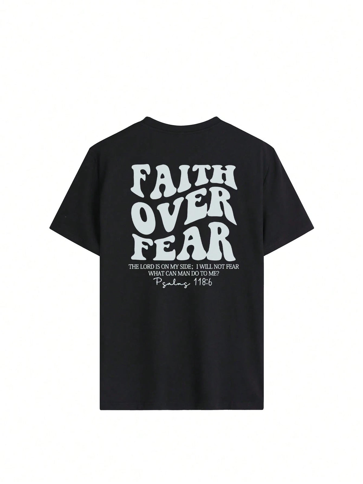 SXV Women's Belief Overcomes Fear Letter Print Casual Round Neck Short Sleeve T-Shirt