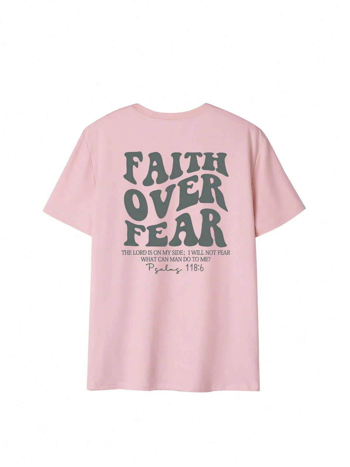SXV Women's Belief Overcomes Fear Letter Print Casual Round Neck Short Sleeve T-Shirt