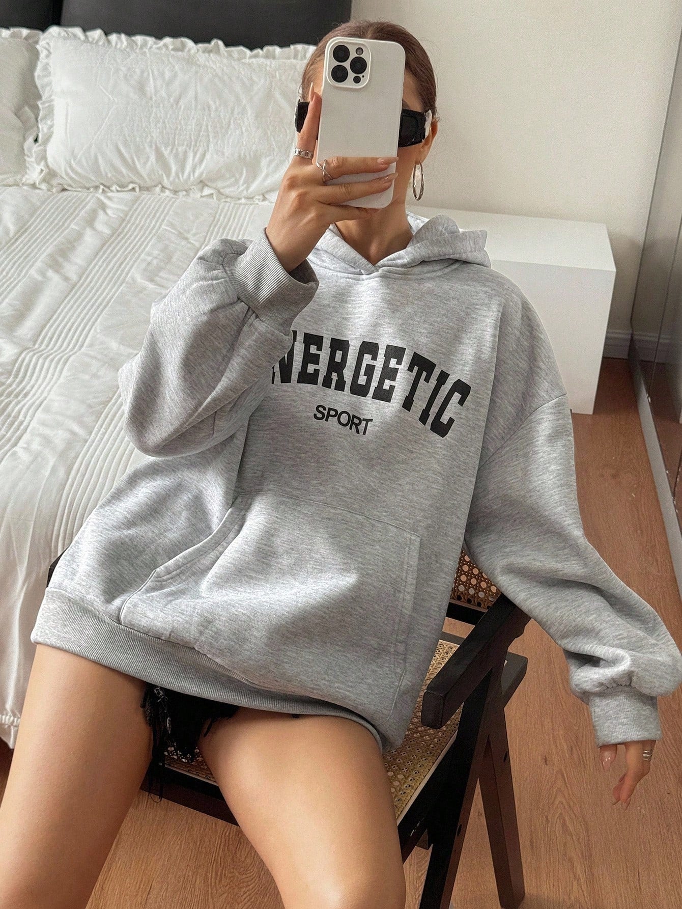 SXV ENERGETIC SPORT Women's Loose Casual Graphic Print Hoodie Sweatshirt Fall,Winter