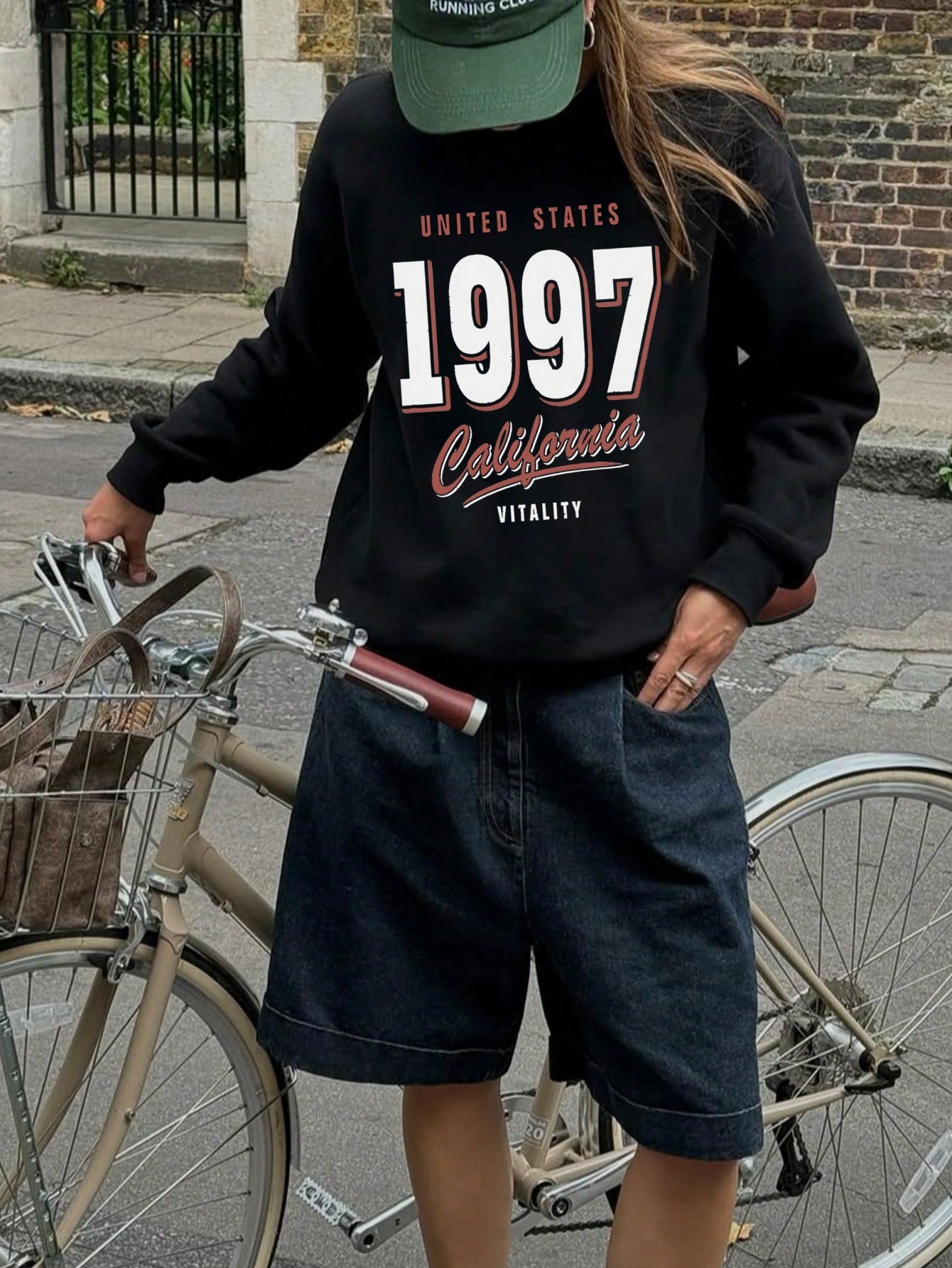 SXV Women's Casual Minimalist 1997 Graphic Crew Neck Sweatshirt