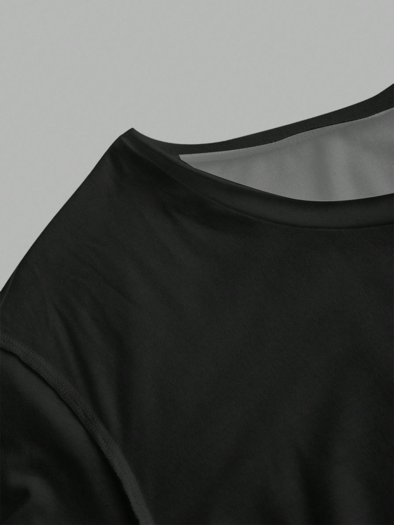SXV Casual Minimalist Lip Print Off Shoulder Loose Short Sleeve T-Shirt For Women