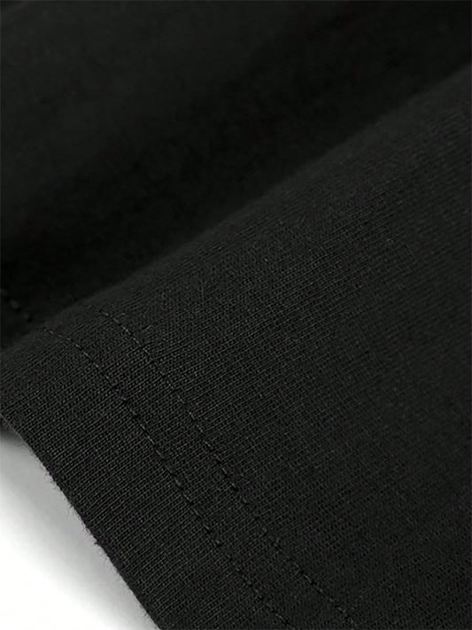 SXV Built Different T-Shirt - Black & White Chest Print, Breathable Streetwear Tee