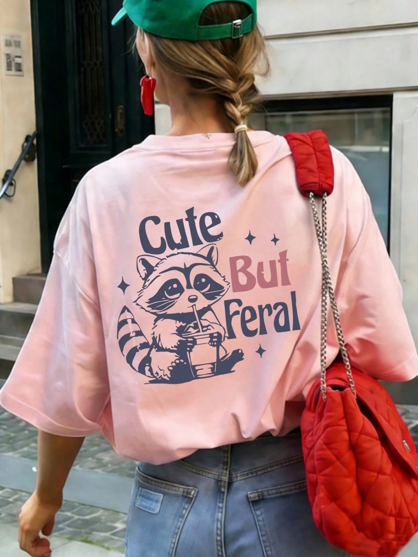 SXV Simple Cute But Feral Pattern Casual T-shirt