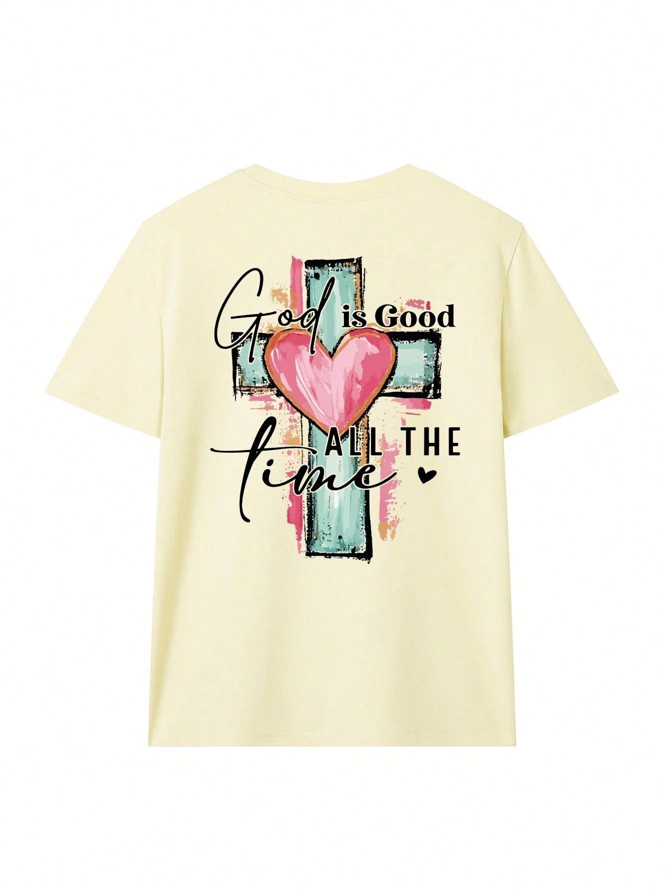 SXV God Is Always Good Cross & Letter Print T-Shirt