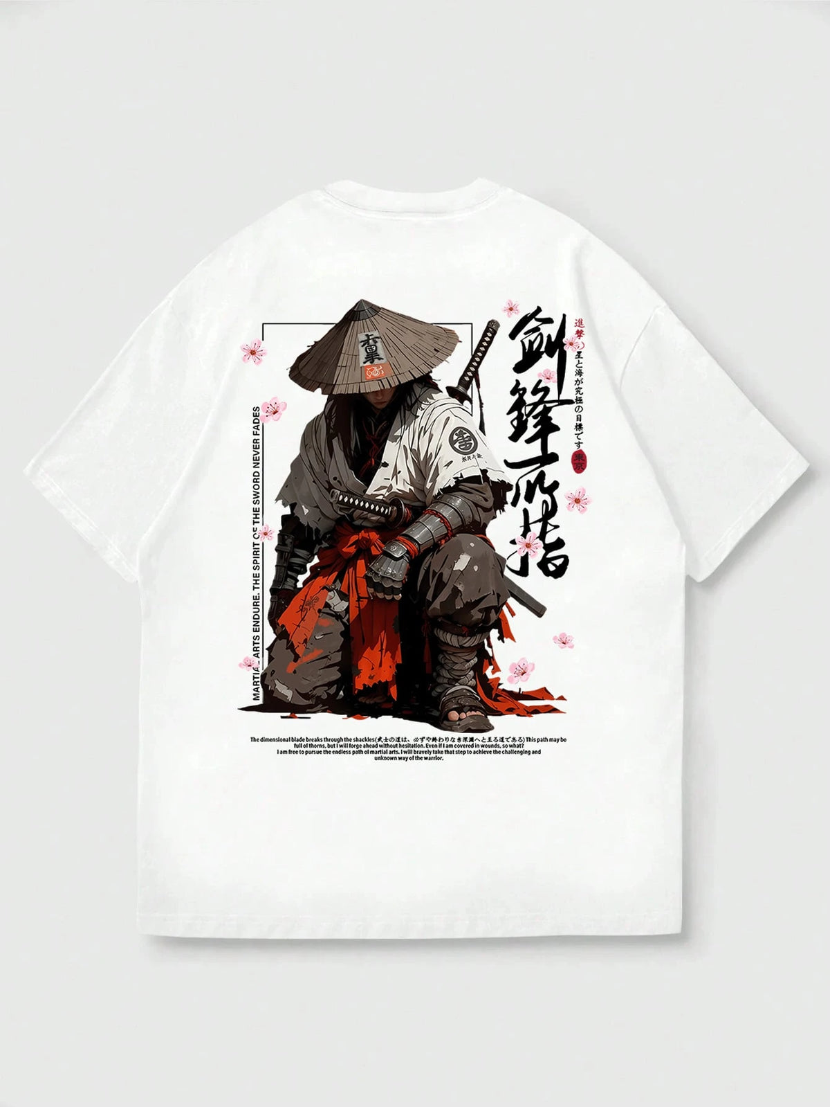 SXV Japanese Cyberpunk Illustration Print Black Crew Neck Short Sleeve T-Shirt
