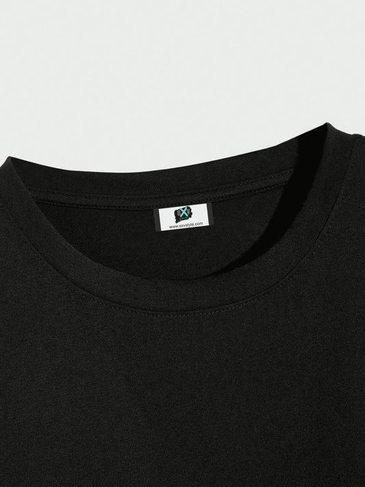 SXV Dapper Gent Men's Pure Cotton Custom Your Own Picture, Custom Wife Husband Son Daughter Round Neck Casual Christmas T-Shirt, 220gsm Heavy Cotton T-Shirt(1PC)