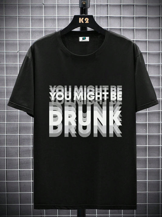 SXV 'you might be drunk’ Printed Cool Aesthetic Oversized Baggy T-shirt