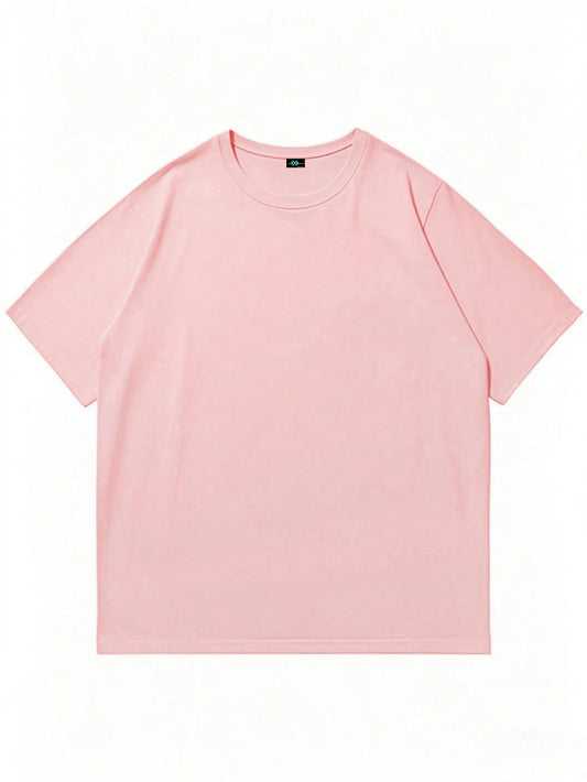 SXV MONEY Letter Print Round Neck Short Sleeve T-Shirt, Coffee Color