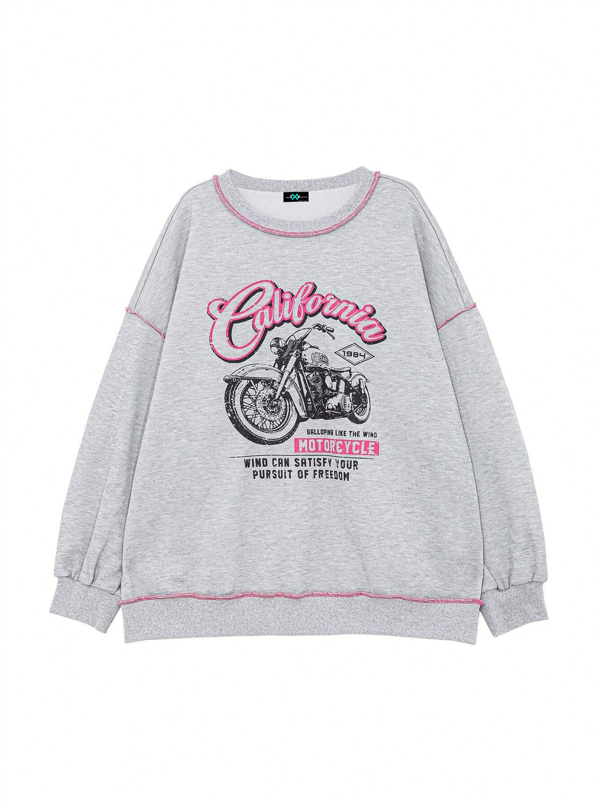 SXV Women's Loose Contrast Color Thermal Lined Thick Sweatshirt Fall,Winter